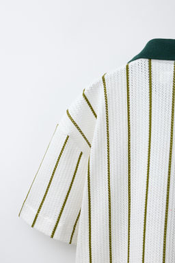 CAMISA PUNTO RAYAS TEXTO / Raya verde - Zara фото 4