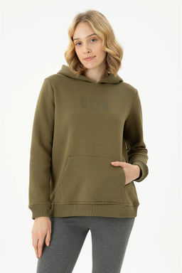 Женский базовый свитшот цвета хаки - U.s. polo assn фото 3