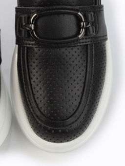 03-PDD169-6 BLACK/WHITE Полуботинки женские (натуральная кожа) - Фабричный китай фото 11