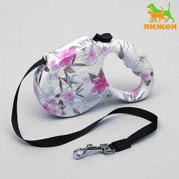 Рулетка Лапа, 5 м, до 35 кг, принт цветы