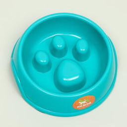 Миска для медленного кормления Лапа, 18,5 х 17,5 х 5 см, бирюзовая