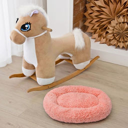 Лежанка для животных «Уют», 45×35×11 см, мягкий мех, розовая