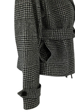 Koyu Gri Ekose Desenli Regular Kal?p Kusakl? Kase Ince Ceket Mont TWOAW26MO00134 - Trendyolmilla фото 8