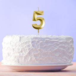 Цена за 2 шт. Свеча для торта, цифра «5», 11.5×2.3 см