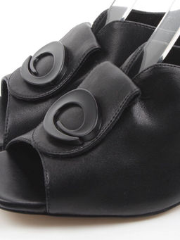 08-XL660-1 BLACK Босоножки женские (натуральная кожа)