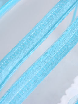 Косметичка-сумка на молнии для бассейна, большая, с ручками, с принтом, прозрачная/голубая