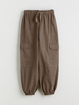 Beli Lastikli K?z ?ocuk Kargo Jogger Pantolon