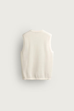 CAMISETA TANK PUNTO ESTRUCTURA RED / Crudo
