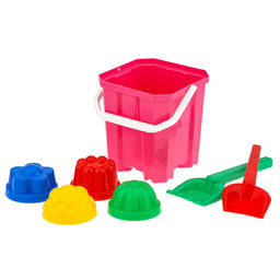 Игрушка "Набор №2 "Ассорти": ведерко, совочек, грабли, формочки 4шт, полипропилен (Россия)