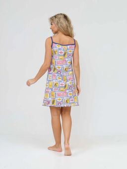 Ночная сорочка женская , цвет синий желтый красный