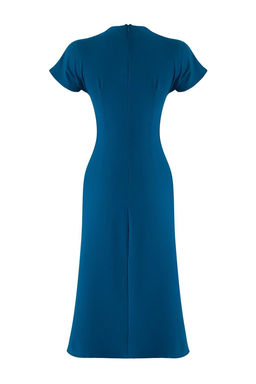 TRENDYOLMILLA Kahverengi A Kesim Degaje Yaka Midi Krep Dokuma Elbise TWOAW25EL00393  фото 23