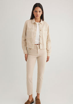 Tanya Gold Premium Tasl? Krem Jean Ceket - Mavi фото 2