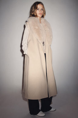 ZW COLLECTION FAUX FUR COLLAR WAISTCOAT - Zara фото 8