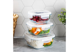 Набор 3 квадратных контейнеров 300 мл, 500 мл, 800 мл с пластик. крышк. с защел., с сил.уплотн - Elan gallery фото 9