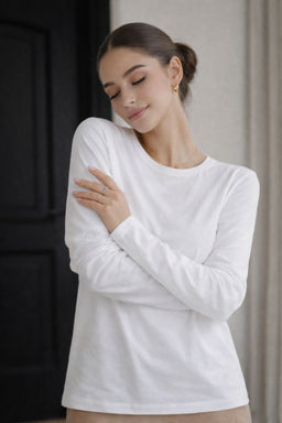 Лонгслив с эффектом персика хлопок 95%, лайкра 5% - Binita фото 3