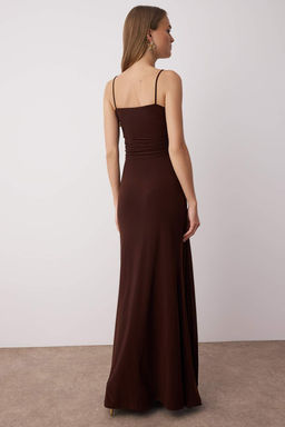 Trendyolmilla Siyah Vucuda Oturan Aksesuar Detayl? Orme Maxi Abiye & Mezuniyet Elbisesi TPRSS25AE00182 фото 12