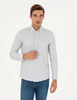 Gri Slim Fit Uzun Kollu G_mlek