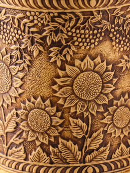 Туес «Подсолнухи», банка для хранения, 12×17 см, береста