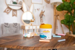 GIRAFFIX - контейнер для мусора 1л молочный+горчичный