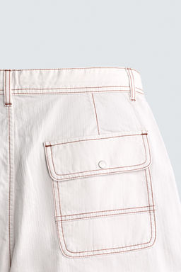 BERMUDA WIDE FIT PLIEGUES / Blanco roto - Zara фото 10