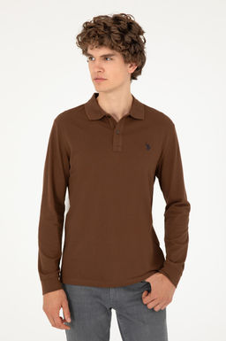 Мужской коричневый базовый свитшот - U.s. polo assn фото 3