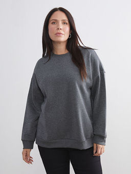 Bisiklet Yaka Oversize Kad?n Sweatshirt Tunik