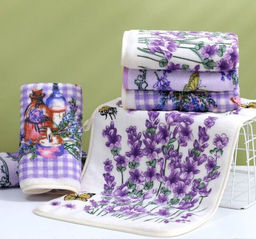 Полотенце из микрофибры Аромат лаванды с атласной каймой 35*75 см.