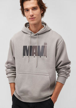Mavi Jeans Logo Bask?l? Gri Sweatshirt
