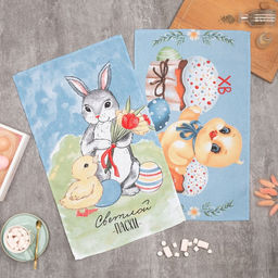 Набор полотенец кухонный Доляна Светлой Пасхи 35х60 см - 2 шт, 100% хлопок