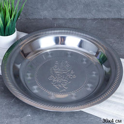 Блюдо 30 см металл с декором Цветы /h=3,5/ G-8 /уп 120/ 0.223 - Галеонтрейд фото 2