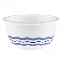 "Синий полосатик" Салатник фарфоровый 500мл, д13см, h6,9см, отводка, белый (Китай)