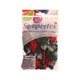 Воздушный шар латексный 12" «В твоём омуте», пастель, красный, чёрный, 15 шт.