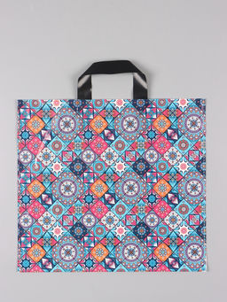 Цена за 50 шт. Пакет "Калейдоскоп", полиэтиленовый с петлевой ручкой, 38 х 34 + 3 см, 70 мкм