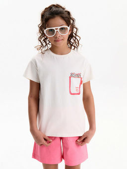 PELICAN, футболка для девочек, Молочный  фото 4