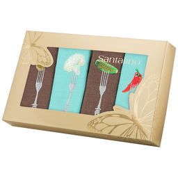 КОМПЛЕКТ САЛФЕТОК ИЗ 4-Х ШТ 40Х40СМ БОН АППЕТИТ,КОРИЧ+БИРЮЗА, 100