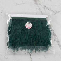 Перья страуса декоративные, на ленте, 8-10 см, 5±0.5 м, зелёные