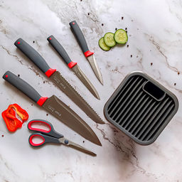 Набор ножей из нержавеющей стали Беррингтон 6пр, ручка из ударопрочного пластика с покрытием soft-touch, на подставке из нержавеющей стали, TalleR (Китай) - Домашняя Мода фото 7