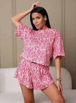 K13241 Домашний костюм (шорты и футболка) РОЗОВЫЙ