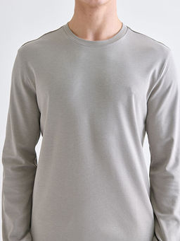 Bisiklet Yaka Uzun Kollu Erkek Sweatshirt