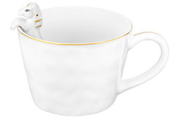 Кружка 300 мл 14,5*10*7,5 см Лошадка белая с золотом, фарфор - Elan gallery фото 4