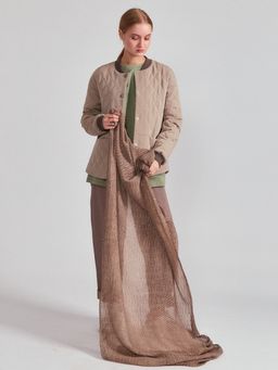 Большой,красивый палантин, выполненный из гофрированной ткани и украшенный тонкими нитями люрекса - Tantino фото 2