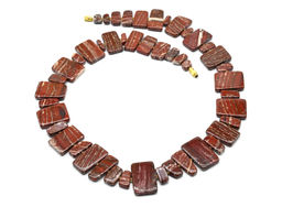 Колье из Яшмы красной "Парус", 61см, 121г