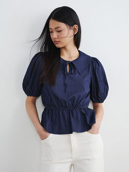 Bebe Yaka Peplum Bluz