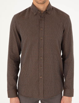 Kahverengi Slim Fit Uzun Kollu G_mlek - Pierre cardin фото 6