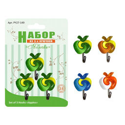 Набор крючков "Яблочки" 3шт PY27-149 /МультиДом/