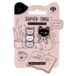 Значки-пины арт. 71124 / 50 РОЗОВЫЕ КОТЫ