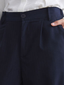 Loose Fit ?izgili Kad?n Pantolon