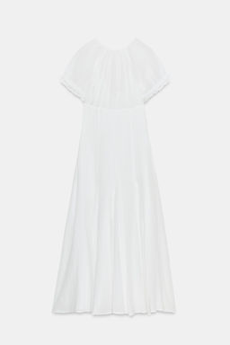 VESTIDO MIDI GASA GODETS / Blanco - Zara фото 8