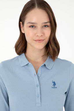 Женский голубой базовый свитшот - U.s. polo assn фото 2