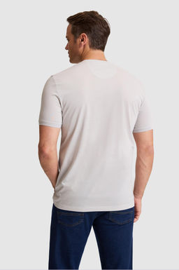 Erkek A__k Gri Regular Fit Bisiklet Yaka Ti__rt